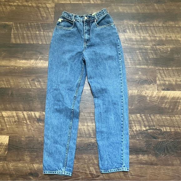 Vintage Lawman Spellout high rise denim rodeo western jeans Sz 7 24” x 30” - Picture 3 of 12